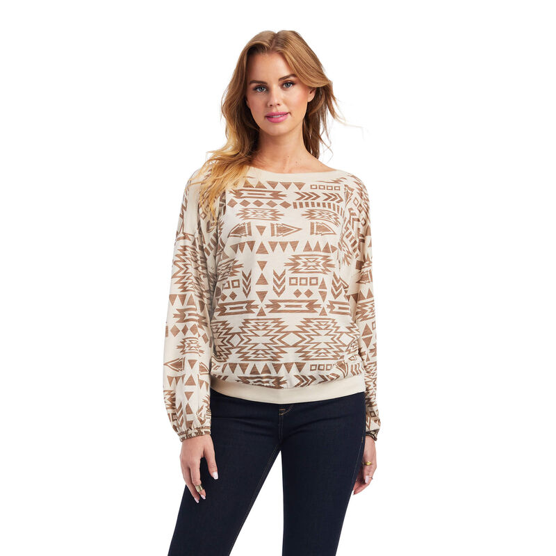 Blusas Ariat Grand View Creme/Marrones Mujer - Chile 170-BKLNUT